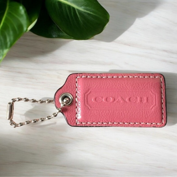 Coach Handbags - Authentic COACH Salmon Coral Pink Patent Leather Large Hang Tag